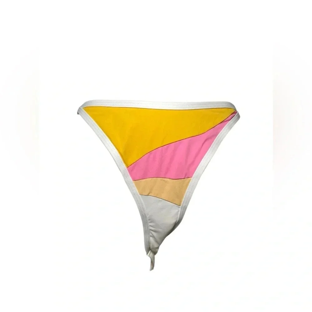 L*Space Daybreak Bitsy Bikini Bottom XL NWT Colorblock Cheeky Swim